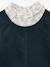 Velvet pinafore dress and cotton muslin blouse set for girls petrol blue - vertbaudet enfant 