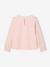 Blouse fille velours à volants détails broderie anglaise rose poudré+vert de gris - vertbaudet enfant 