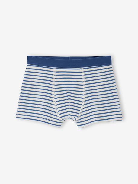 Pack of 5 Plain & Striped Boxer Shorts for Boys multicoloured - vertbaudet enfant 