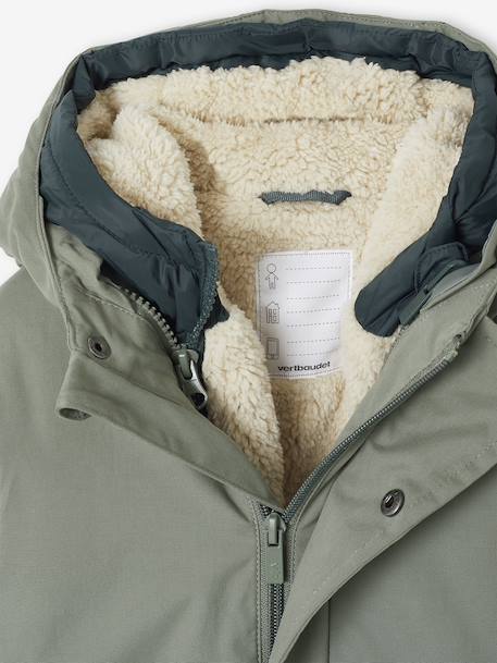 Parka garçon 3 en 1 blouson amovible kaki+lichen+Marine grisé+noix de pécan - vertbaudet enfant 