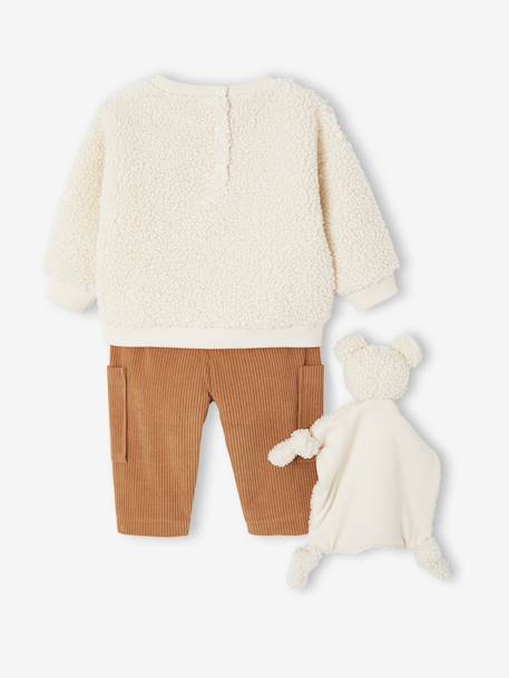Baby sweatshirt + trouser + comforter set caramel - vertbaudet enfant 