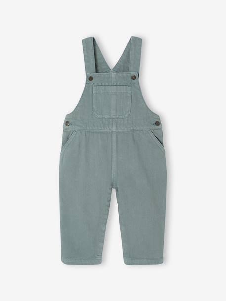 Dungarees in Pigment Dye Twill for Babies green - vertbaudet enfant 