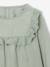 Blouse fille velours à volants détails broderie anglaise rose poudré+vert de gris - vertbaudet enfant 