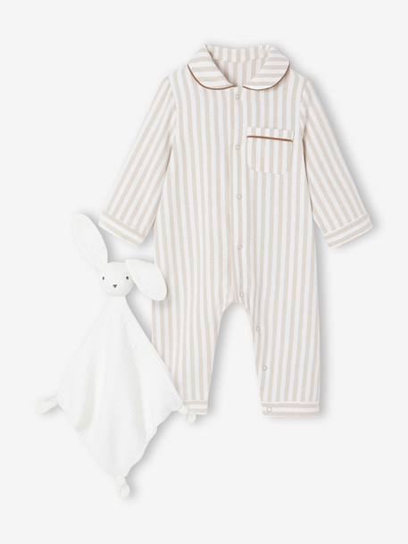 Sleepsuit set in flannel + comforter beige - vertbaudet enfant 