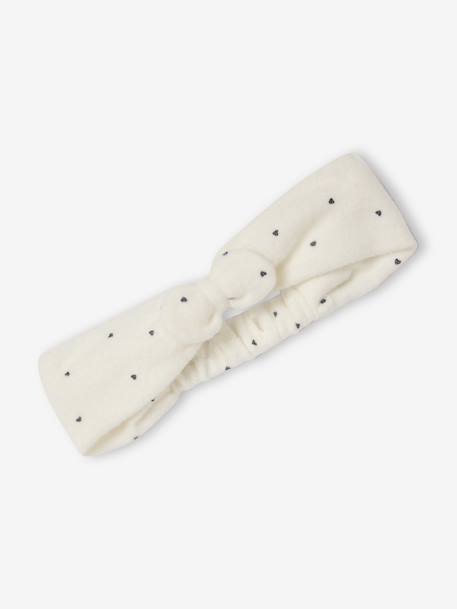 Set for Newborns: Dress + Headband with Heart Prints ecru - vertbaudet enfant 