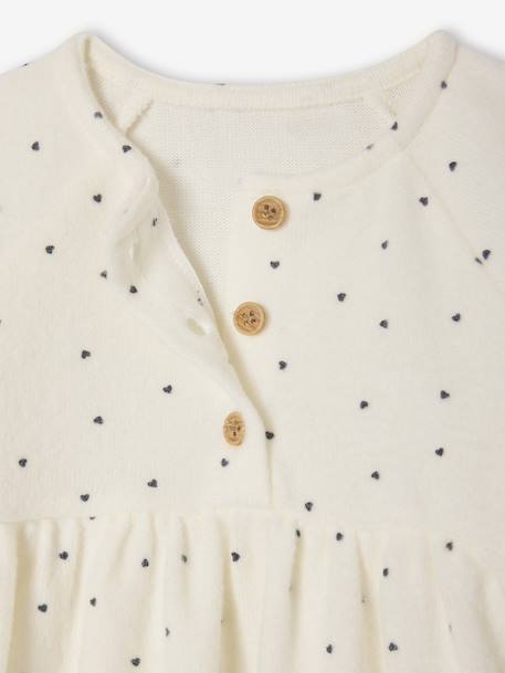 Set for Newborns: Dress + Headband with Heart Prints ecru - vertbaudet enfant 