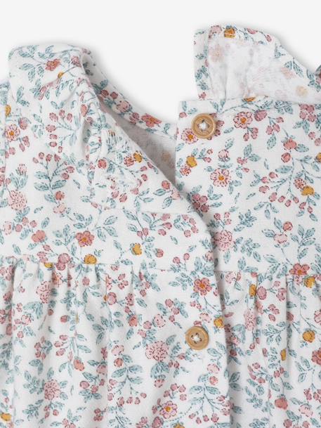 Newborn Set: Flower Print Dress + Tights ecru - vertbaudet enfant 
