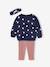 Ensemble bébé fille 3 pièces sweat + legging + bandeau personnalisable marine - vertbaudet enfant 