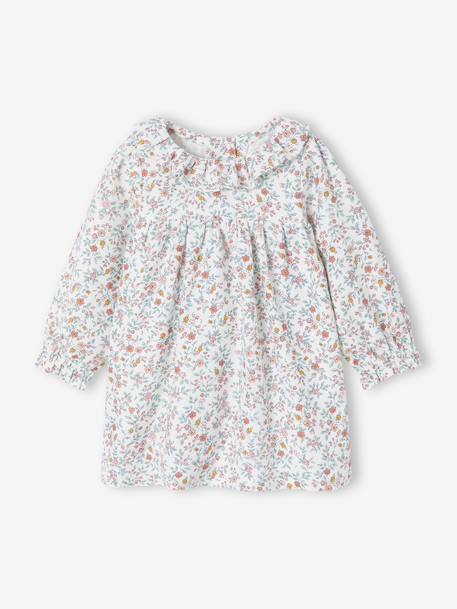 Newborn Set: Flower Print Dress + Tights ecru - vertbaudet enfant 