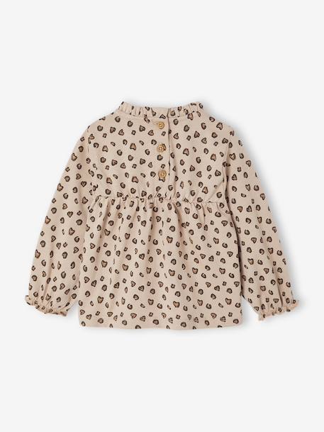 T-Shirt bébé imprimé manches longues taupe - vertbaudet enfant 