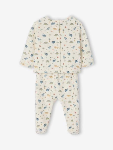 Pack of Two 2-Piece Velour Pyjamas for Newborns ecru - vertbaudet enfant 
