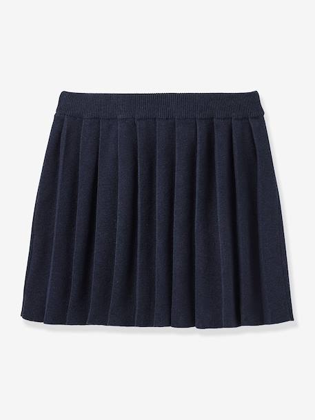 Girl's knitted pleated skirt CYRILLUS navy blue - vertbaudet enfant 