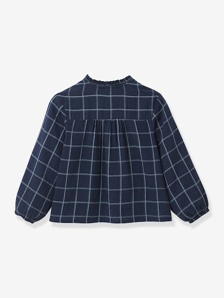 Blouse en gaze de coton fille marine - vertbaudet enfant 
