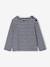 Tee-shirt marinière fille personnalisable marine+olive - vertbaudet enfant 