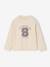 Long-Sleeved T-Shirt with Letter Design, for Girls ecru+navy blue - vertbaudet enfant 