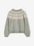 Gilet jacquard fille maille fantaisie fil brillant écru+vert de gris - vertbaudet enfant 