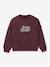 Girl's sweatshirt with slogan in organic cotton CYRILLUS bordeaux red - vertbaudet enfant 