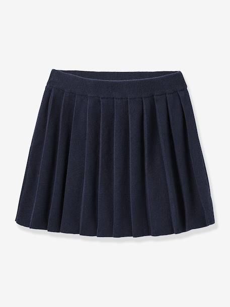 Girl's knitted pleated skirt CYRILLUS navy blue - vertbaudet enfant 