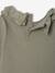T-shirt bébé manches longues avec collerette brodée écru+kaki - vertbaudet enfant 