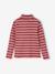 T-shirt col roulé en côtes fille framboise+multicolore - vertbaudet enfant 