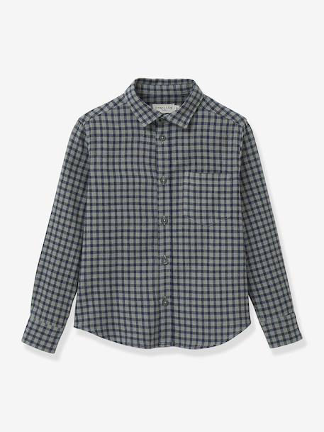 Chemise flanellisée à carreaux garçon vert - vertbaudet enfant 
