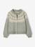 Fancy Jacquard Knit Cardigan in Shimmery Yarn for Girls ecru+grey green - vertbaudet enfant 