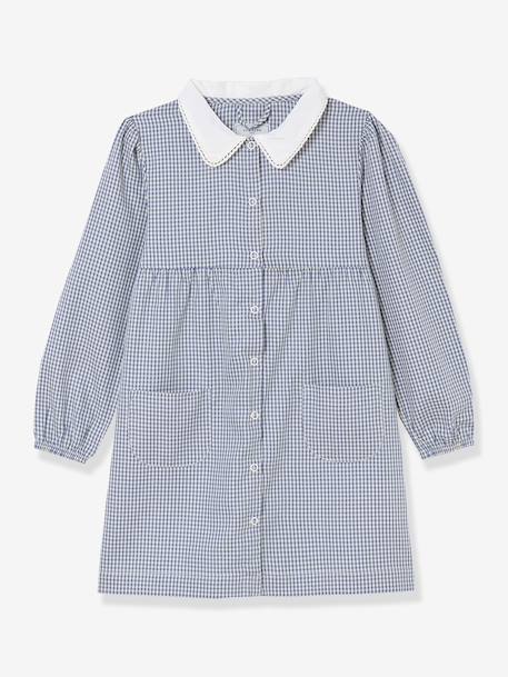 Gingham Smock for Girls, CYRILLUS chequered blue - vertbaudet enfant 