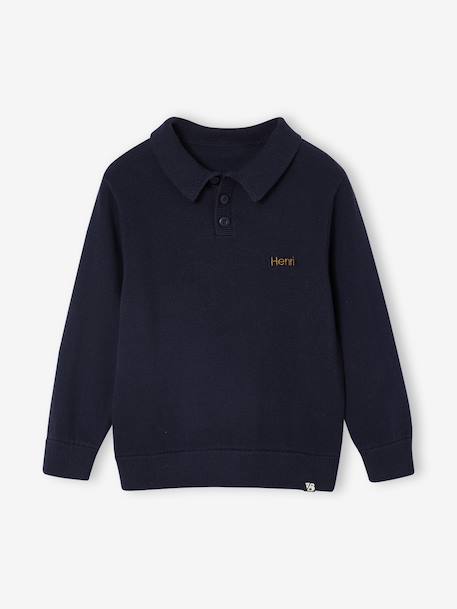 Plain Polo-Neck Jumper night blue - vertbaudet enfant 