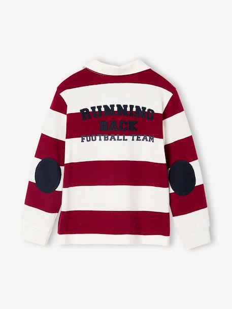 Striped Yarn-Dyed Polo Shirt for Boys bordeaux red - vertbaudet enfant 