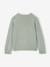 Gilet fille en maille mousseuse ajourée écru+vert sauge - vertbaudet enfant 