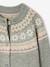 Fancy Jacquard Knit Cardigan in Shimmery Yarn for Girls ecru+grey green - vertbaudet enfant 
