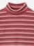 T-shirt col roulé en côtes fille framboise+multicolore - vertbaudet enfant 