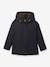 Girl's short parka with leopard lining CYRILLUS ink blue - vertbaudet enfant 