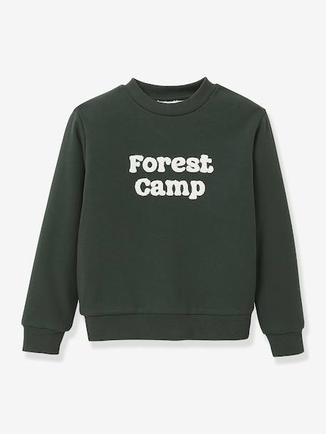 Sherpa-Lined Sweatshirt for Boys, CYRILLUS green - vertbaudet enfant 