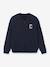 Girl's cardigan in organic cotton fleece CYRILLUS navy blue - vertbaudet enfant 