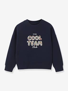 Sweat Cool Team Fille tissu Liberty coton biologique - vertbaudet enfant Fille-Pull, gilet, sweat-Sweat-Sweat Cool Team Fille tissu Liberty coton biologique