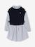 2-in-1-Effect Shirt Dress ecru+marl grey+navy blue - vertbaudet enfant 