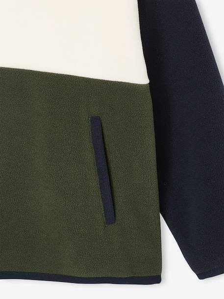 Sweat polaire garçon manches longues bleu+vert - vertbaudet enfant 