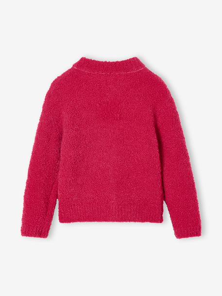 Bouclé Cardigan for Girls fuchsia - vertbaudet enfant 