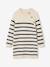 Knitted Striped Dress for Girls ecru+navy blue - vertbaudet enfant 