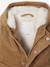 Corduroy coat for babies with faux fur lining caramel - vertbaudet enfant 