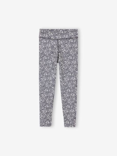 Girls' printed technical sportswear leggings anthracite - vertbaudet enfant 