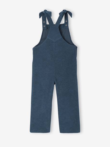 Wide-Leg Fleece-Effect Corduroy Dungarees for Girls fir green+mauve - vertbaudet enfant 