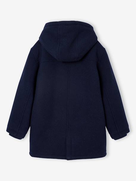 Woollen Duffle Coat with Sherpa Lining for Boys marl grey+navy blue - vertbaudet enfant 