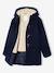 Woollen Duffle Coat with Sherpa Lining for Boys marl grey+navy blue - vertbaudet enfant 