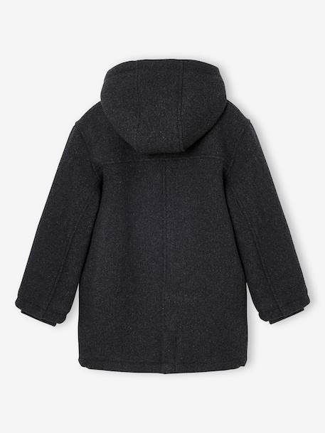 Duffle-coat garçon en drap de laine doublé sherpa gris chiné+marine - vertbaudet enfant 