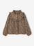 Blouse fille gaze de coton motif zébré chocolat - vertbaudet enfant 
