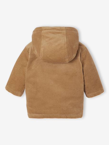Manteau bébé en velours côtelé avec doublure en fausse fourrure caramel - vertbaudet enfant 