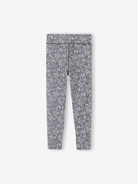 Girls' printed technical sportswear leggings anthracite - vertbaudet enfant 