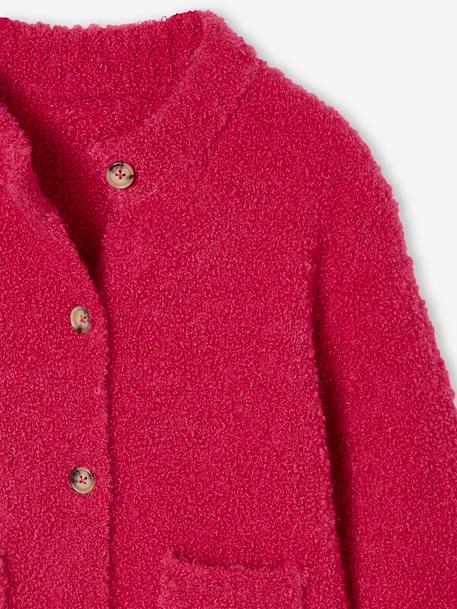 Bouclé Cardigan for Girls fuchsia - vertbaudet enfant 